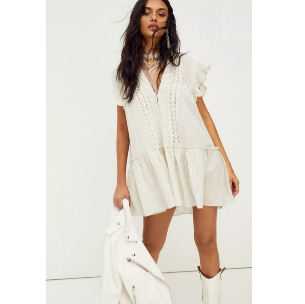 Summer Free People Baby Blues Tunic Ruffle Blouse